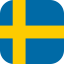 Flag of Sweden Flat Round Corner 64x64 1