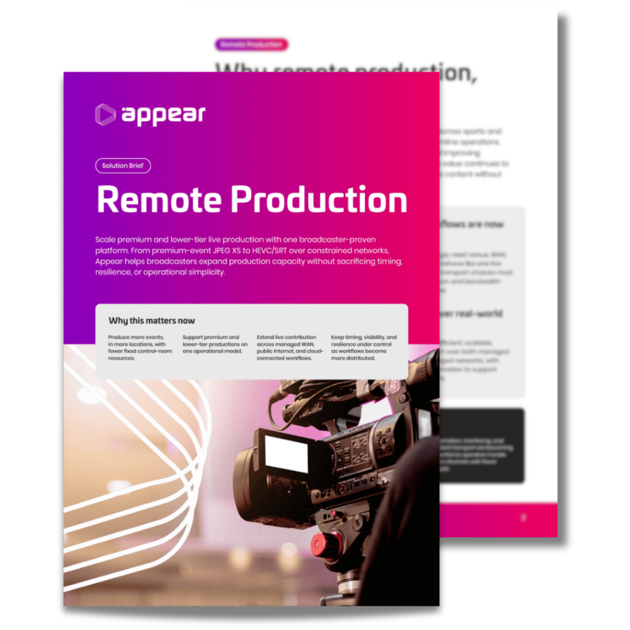 The future of remote production: Innovations, challenges, and the X Platform advantage Remote Production solution brief cover