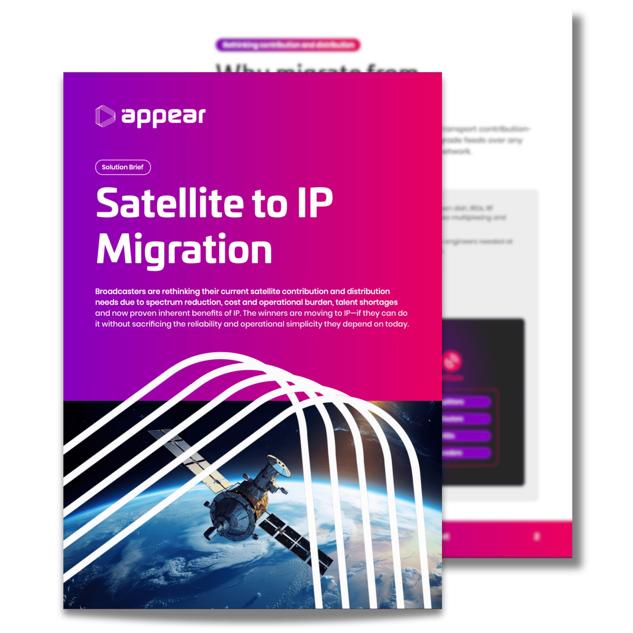 Broadcast Network Modernization for IP- and Cloud-Based Live Production Satellite to IP Migration guide cover