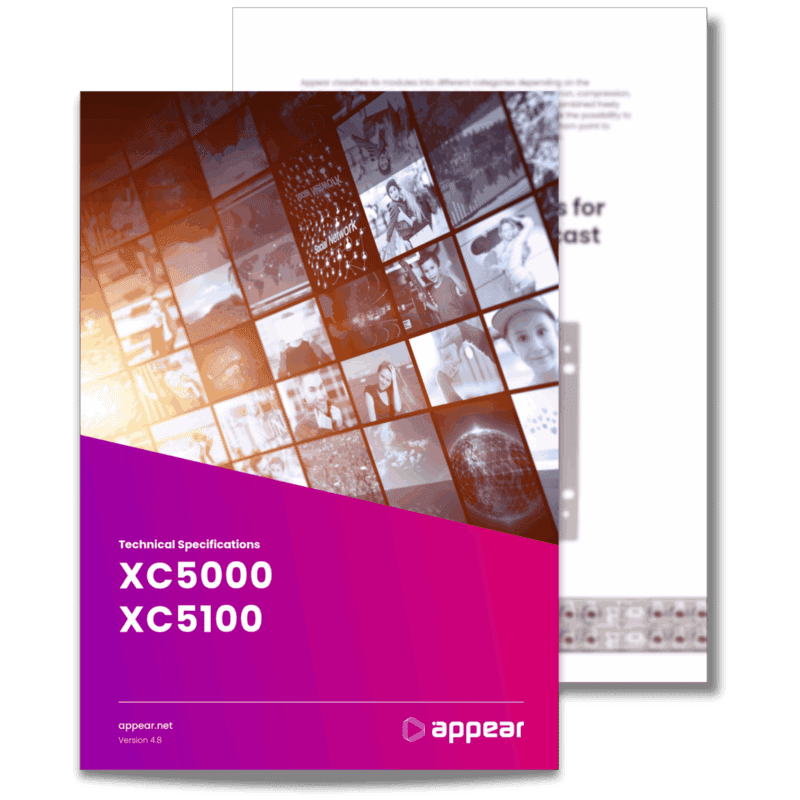 A cover of Appears XC technical specifications datasheet