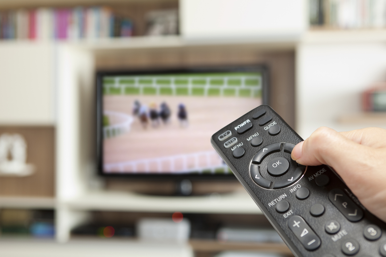 Live racing on a television at home